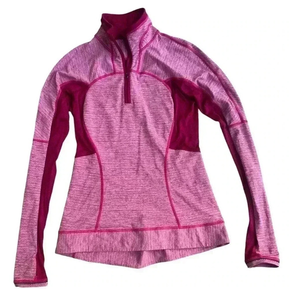 lululemon athletica Tops - Lululemon Run For Gold 1/2 Zip Heathered Bumble Berry / Bumble Berry Size 6